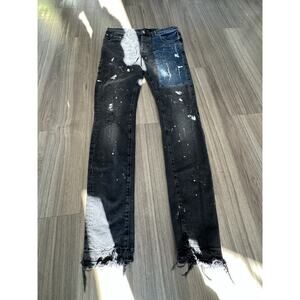 Purple Brand Jeans Mens 32 Black Distressed Skinny Jeans A